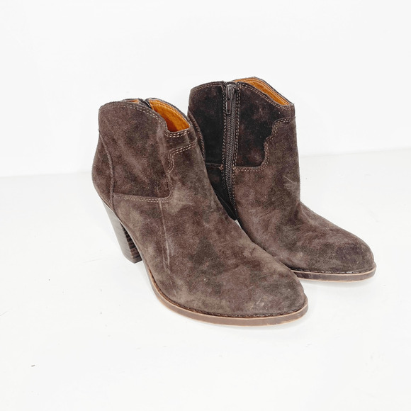 LUCKY BRAND ELLER Bootie brown Stacked heel western womens US 8 - Picture 1 of 7